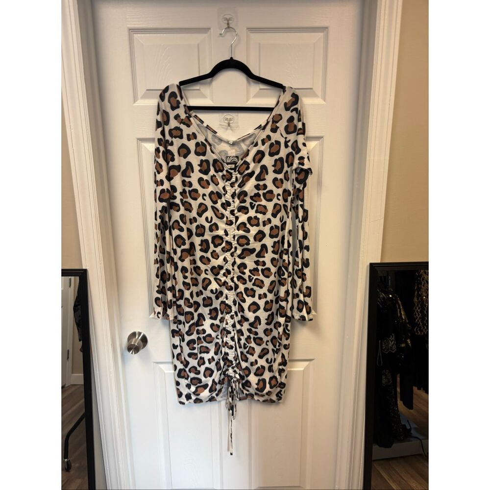 Plus size cheetah patterned Dress